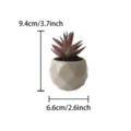 Plante succulente artificielle en pot céramique géométrique détail dimension et taille. - Ensemble de fleurs artificielles en pot - Petit