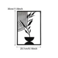 Metal wall art iron decor abstract plant hanging ornament for home living room design - Curtain Door Leaf / Medium (30x20.7cm)