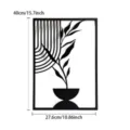 Modern metal wall art decor black iron leaf sculpture hanging for home living room decor - Curtain Door Leaf / Large (40x27.6cm)