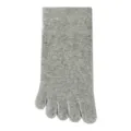 Grey solid color five toe socks, breathable athletic toe socks, comfortable short sock. - One Size / Gray