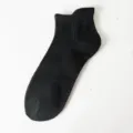 Men's breathable mesh short socks in black, thin summer low-cut boat socks variant. - One Size / Black