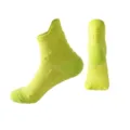 Unisex neon green sports running socks with massage sole, breathable mid-tube fitness socks. - Female Style / Fruit Green