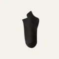 Black solid color women short boat socks, comfortable thin summer ankle socks for daily wear. - One Size / Black