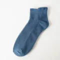 Blue mesh ankle socks for men, breathable summer low cut athletic boat socks - One Size / Blue