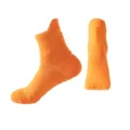 Unisex mid tube sports running socks for couple fitness marathon massage sole athletic wear - Female Style / Orange