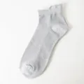 Grey mesh ankle socks for men, breathable summer low-cut sports socks, lightweight and cool. - One Size / Gray
