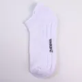 Men's white low-cut athletic sports socks, breathable mesh design, comfortable everyday wear. - One Size / White