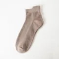 Men summer breathable mesh short socks, lightweight comfortable athletic ankle boat socks. - One Size / Khaki