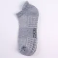 Men athletic low cut socks breathable cotton sport socks with cushion sole for daily wear. - One Size / Gray