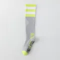 Professional athletic compression knee high socks with non-slip grips for sports yoga cycling - One Size / Gray