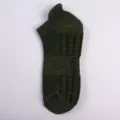 Men's dark green athletic short socks, spring and autumn breathable towel bottom casual sports socks. - One Size / Green