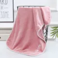 Pink microfiber towel, thickened bound edge, soft absorbent plush towel for daily use. - 35*75cm / Rose Pink