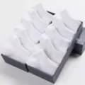 Disposable white short socks for men and women, portable boxed travel ankle socks, breathable. - One Size / White