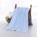 Asciugamano da bagno in microfibra azzurro con orsetto goffrato morbido asciugatura rapida mare - 150g 70*140cm / Azzurro