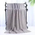 Brown white chevron coral fleece bath towel, soft absorbent thick home hotel towel daily use. - Bath Towel 70*140cm / Coffee