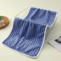 Blauw gestreepte koraalvlies absorberende handdoek, zachte pluche gezichtswasdoek met rand. - Randafwerking / Handdoek 30*60cm / Blauw