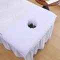 Thickened coral fleece massage bed face hole cover soft white salon bedsheet pillow towel - 40*80cm / White