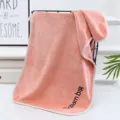 Pink thickened microfiber towel with white binding and dream big embroidery, soft and absorbent. - 35*75cm / Orange