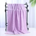 Purple white chevron coral fleece towel, soft absorbent bath towel for home hotel and beach use. - Bath Towel 70*140cm / Purple