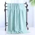 Green and white chevron coral fleece bath towel, soft, absorbent, and thick for home use. - Bath Towel 70*140cm / Green