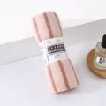 Asciugamano in pile corallo a righe rosa con confezione a fascia, morbido e assorbente. - 30*60cm / Righe sottili - Caffè