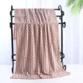 Brown and white chevron coral fleece bath towel, soft, absorbent, and comfortable for daily home use. - Bath Towel 70*140cm / Coffee Brown