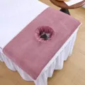 Thick coral fleece beauty salon massage bed face hole head cover towel soft absorbent. - 40*40cm / Coral Purple