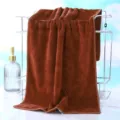 Brown microfiber towel, ultra absorbent soft face hand bath towel for salon, home and car cleaning. - 70*140cm / Coffee