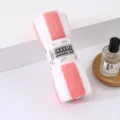 Asciugamano in pile corallo a righe con fascia, morbido, assorbente e ad asciugatura rapida. - Righe larghe - Rosa