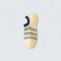 Women striped low cut boat socks anti slip hidden socks yellow summer daily wear casual - Milk Yellow
