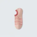 Women's pink striped low cut boat socks, summer thin breathable anti-slip invisible casual socks. - Dragon Fruit Color