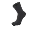 Dark grey men's five toe mid-calf socks, breathable athletic knit socks for daily comfort. - One Size / Gray
