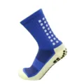 Professional soccer grip socks for adults, thickened towel bottom sports training football socks. - Blue