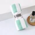 Asciugamano in Pile Corallo Rigato Morbido Regalo Assorbente Asciugatura Rapida Variante - Righe larghe verde