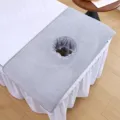 Thickened coral fleece massage bed face cradle cover beauty salon soft breathable facial hole towel - 40*40cm / Silver Gray