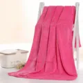 Dark pink microfiber bath towel, soft absorbent quick drying spa bed sheet for salon hotel. - 140*70cm / Dark Pink (Medium Thickness)