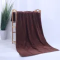 Verdicktes Mikrofasertuch braunes Badetuch weich saugfähig großes Handtuch für Bad - 60*160 cm (mittlere Dicke) / Kaffeebraun