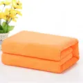 Orange microfiber towel, absorbent quick-dry salon bath towel, folded variant display. - 140*70cm / Orange (Medium Thickness)