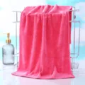 Bright pink microfiber towel soft absorbent face towel for beauty salon and daily use - Deep Pink