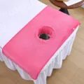 Thickened coral velvet salon face-hole massage bed towel soft and comfortable pink cover - 40*40cm / Pink