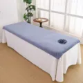 Thick microfiber massage bed cover with face hole beauty salon bed skirt set soft grey - Slate Blue