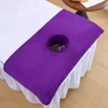 Thick purple coral fleece massage table face cradle cover soft breathable salon headrest towel - 40*40cm / Deep purple