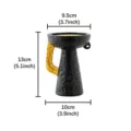 Detailed view of the black and gold Middle Eastern style incense burner with size dimensions. - Gold Single-Ear High-Foot Incense Burner / Black