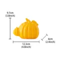 Ceramic pumpkin figurine detail, yellow glazed surface, modern desktop decoration ornament. - Thin Pumpkin Figurine / Yellow