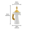Detailed view of the Arabic incense burner with intricate gold lid and white tall body. - Gold Single-Ear High-Foot Large Temple Top Incense Burner / White