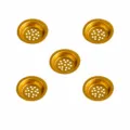 Set of 5 gold sink strainers, 6.4cm (2.5 inch) diameter drain filters for kitchen. - Candle Holders / 5 Pieces/Pack (6.4cm)