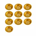 Cesta colador para fregadero dorada 6,4 cm 10 pzs filtro de desagüe de repuesto para cocina y baño. - Portavelas / 10 Piezas/Paquete (6.4cm)