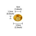 Gold metal incense burner mesh insert with dimension specs for home fragrance decor. - Candle Cup 5.9cm Trimmed, 1 Pc