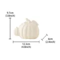 White ceramic pumpkin figurine modern tabletop decor home ornament for autumn harvest festival 12cm - Thin Pumpkin Figurine / White