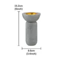 Resin incense burner with glitter grey finish and gold interior, size 15.2x8.6cm for home decor. - Vertical Handle Incense Burner / Silver